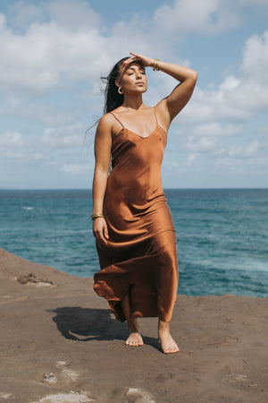 The Prairie Wildrye Slip dress in Tobacco Ocean Prairie The Prairie Wildrye Slip dress in Tobacco Ocean Prairie