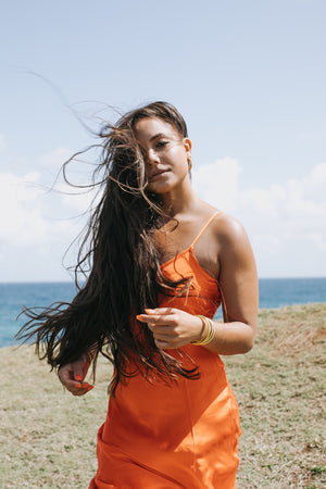 orange slip dress The Prairie Sundrop Slip Dress in Orange Poppy – Ocean Prairie